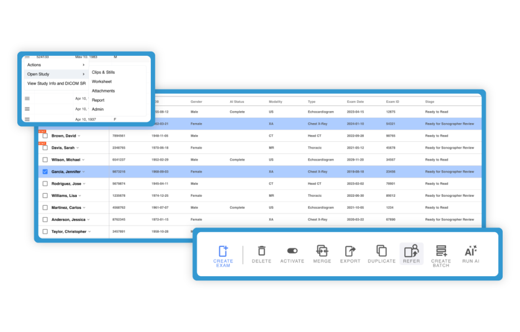UltraLinQ's new cloud pacs user interface in light mode